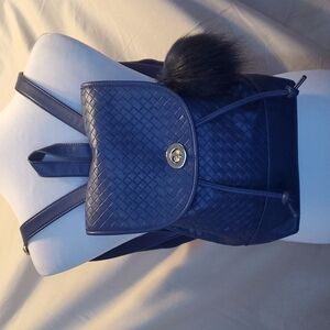 Nila Anthony Blue Weave Backpack